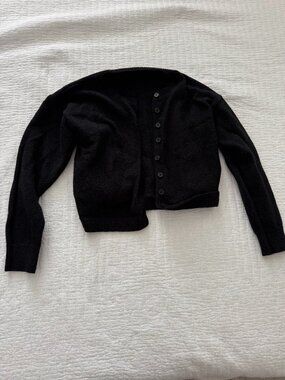 Black Button Down Cardigan M